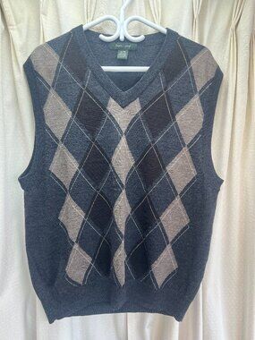 Pronto Uomo Sweater V Neck Vest Men's Size XL Gray